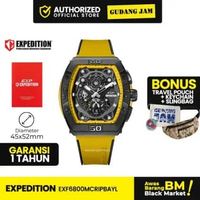 Jam Tangan Pria Analog Expedition E 6800 MCR Rubber Strap Series Black Yellow