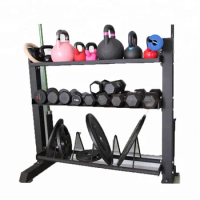 Gym fitness equipment power multi storage weight plate rack dumbbell rack kettlebell rack