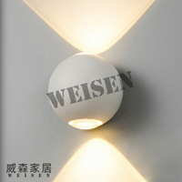 【威森家居】十字雙頭球形壁燈 書房創意北歐美式簡約現代大廳臥室客廳吸頂燈吊燈檯燈立燈時尚陽台過道燈具現貨 L190109
