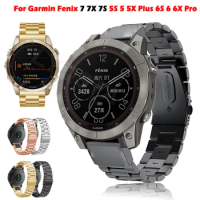 26 22 20mm Watchband Wrist Strap For Garmin Fenix 6 6X Pro 5 5X Plus 3HR Stainless Steel Band Fenix6 Watch Quick Release Correa
