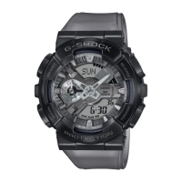 【CASIO 卡西歐】G-SHOCK 金屬錶殼 半透明錶帶 人氣雙顯手錶(灰透_GM-110MF-1A)