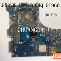 Used GL552VW For ASUS GL552VW ZX50V GL552VX Laptop Motherboard GL552VW I7-6700HQ GTX960M Test Mother