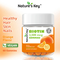 【promote】Nature's Key 2500mcg Biotin Gummies | with Vitamin C & E | Hair, Skin & Nails Support Suppl