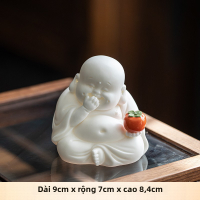 Smiling Mouth Always White Porcelain/Celadon Maitreya Buddha Ornament - Home Decoration Art Piece