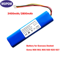 New 14.8V 2800mAh/3400mAh Li-ion Battery Pack For Ecovacs Deebot Ozmo 900 Deebot Ozmo 901 905 Deebot Ozmo 930 920 937