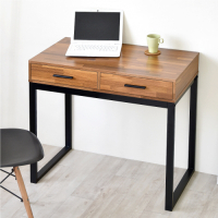《HOPMA》DIY巧收復古二抽工作桌/書桌-寬90x深50x高78cm