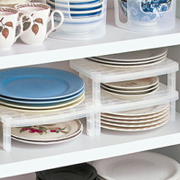 ♚MY COLOR♚可疊加收納置物架 廚房 盤子 碟子 整理 盤碟 碗 鍋子 廚具 餐具 分類【L149-1】