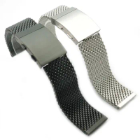 22mm Milanese Stainless Steel Mesh Watchband for IWC Omega Seiko Samsung Watch High-end Metal Watch Bracelet Folding Clasp