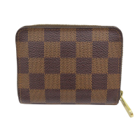 【二手名牌BRAND OFF】LOUIS VUITTON LV 路易威登 棕色 棋盤格 帆布 Zippy Coin Purse 拉鍊 零錢包 N63070