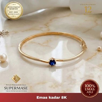 Gelang Emas 8K Bangle Solitaire Mata Biru - Supermase