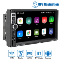 Mirror Link 7 Inch TF 5-USB Hands-free Multimedia Player GPS Bluetooth WIFI Android 10.1 2 Din Universal FM Receiver Car Radio