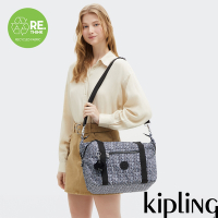 Kipling 藍白波紋手提側背包-ART