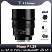 TTArtisan 90mm F1.25 Full Frame Camera Lens for Sony E Nikon Z Canon RF Fuji GFX Sigma Leica L Leica M Hasselblad XCD Camera