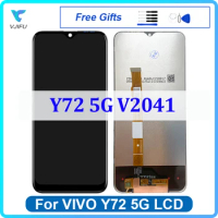 6.58" LCD For VIVO Y72 5G V2041 Display Touch Screen Digitizer Assembly Replacement Phone Repair Parts With Tools 100% Tested