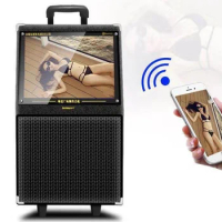 15 inch Video speaker Stage Dancing Audio trolley outdoor speaker with WIFI touch screen