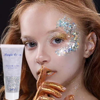 Eyeshadow Glitter Gel Nail Hair Body Face Stickers Gel Loose Sequins Cream Diamond Jewels Rhinestones Makeup Decoration Festival