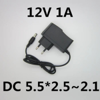 AC 110V-240V 12v 1a 1000ma switching power supply 3528 LED light bar power supply 12v1a power AC / DC adapter DC 5.5*2.5~2.1MM