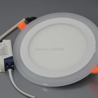 5pcs/lot Double Color Display Led Downlights 6w 12w 18w Led Ceiling Recessed Grid Downlight Slim Led Flat Panel Light