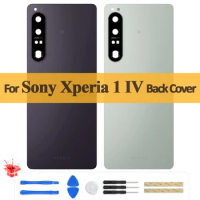 Original For Sony Xperia 1 IV Battery Back Cover Glass Housing Rear Door Case Replacement Parts With Camera Lens For Sony X1 IV