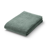 【【MUJI 無印良品】】棉圈絨雙線織大浴巾/綠色 80*160 cm