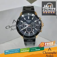 JAM TANGAN PRIA CHRISTOPHE ARDEN CHRONOGRAPH ORIGINAL CAF3006 CAF 3006 CHRISTOPHE ARDEN 3006 BLACK R