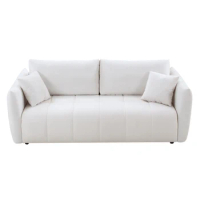 Simplicity And Modern Fabric Sectional Couch Sofa 3 Seater Sofa with 3 Pillows for Living Room, Bedroom, Livingroom Beige