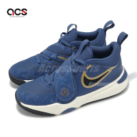 Nike 籃球鞋 Team Hustle D 11 KC PS 中童 童鞋 藍 金 魔鬼氈 緩震 運動鞋 FZ7296-400