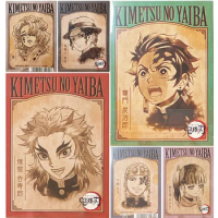 Anime Demon Slayer Kamado Nezuko Tsuyuri Kanao Kochou Shinobu Rengoku Kyoujurou collection card Children's toys Board game card