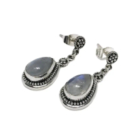 Anting Stud Tusuk Giwang Silver Perak Bali Asli 925 Batu Rainbow