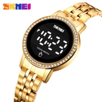 SKMEI 1669 Diamond Waterproof Ladies Wristwatches Simple Date Time Watches For Female reloj mujer Digital LED Touch Women Watch