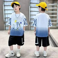 CENTRAL-Setelan Anak Satu Set Kaos RICKY Lengan Pendek Dan Celana Pendek 11-12Y PUTIH