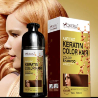 Mokeru Professional Plant Extract Keratin Color Hair Shampoo Completely Dyed Natural Permanent Organic Hair Color Long Lasting