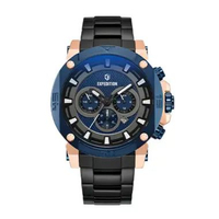 Jam Tangan Pria Expedition Chronograph E 6606 MCBURBABU Dial Black Stainless Steel Strap