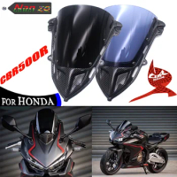 CBR500R Motorcycle Carbon Fiber Sports Windscreen Visor Windshield Fits For CBR500R 2019 2020 2021 2022 19 20 21 22Double Bubble