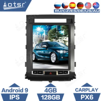 For TOYOTA LAND CRUISER 200 Tesla Screen Android 9 PX6 Car Player LC200 2008 - 2015 GPS Navigation CarPlay 2 Din Radio 4+128G