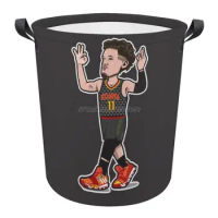 Trae Young Cartoon Style Dirty Laundry Basket Folding Clothing Storage Bucket Home Waterproof Organizer With Handles Trae Young