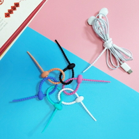 新款矽膠束带【重複使用】多功能整線束帶 理線器 耳機線 充電線 收納整理帶 繞線器固線器
