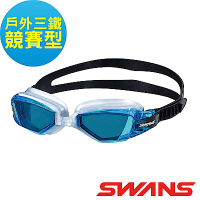 【SWANS 日本】OUTDOOR泳鏡(OWS-1PS藍黑/防霧/抗UV/廣角/偏光)
