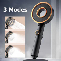 High Pressure Shower Head 3 Modes Adjustable Showerheads Water Saving One-Key Stop Water Spray Nozzle Bathroom Accessories