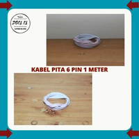 KABEL PITA 6 PIN TEMBAGA PUTIH | KABEL DEMPET 6 PIN 1 METER