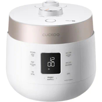 CUCKOO HP Twin Pressure Rice Cooker 16 Menu Options: White, GABA, 10 Cups / 2.5 Qts. White, Stainless Steel Feature