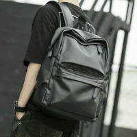 Men Women Laptop Backpack Large Leather Waterproof Travel Rucksack School Black Bag Soft New Adjustable Straps Backpacks