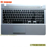 YUEBEISEHNG New/Org for Samsung NP270E5J 270E5G 270E5U 270E5R 270E5K palmrest US keyboard upper cover Touchpad,Silver