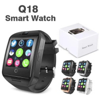 DHL 20pcs/lot Smart Watch Q18 With Camera FM Facebook SMS MP3 Bluetooth Smartwatch Support Sim Card For IOS apple Android Phone