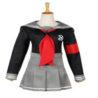 Anime Cos Danganronpa: Trigger Happy Havoc Peko Pekoyama Cosplay Costumes Sets Suit Lolita Student Girls Dress