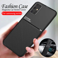100x Silicon Protective Case For Samsung S20 S10 e S9 S8 Plus With Magnetic Car Holder Cover For Samsung Note 10 9 8 A50 A70 A91