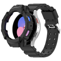 Case+Band for Samsung Galaxy Watch 4/5 44mm 40mm silicone No Gaps bracelet correa Protective cover 20mm Galaxy watch 5 pro strap