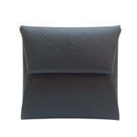 【二手名牌BRAND OFF】HERMES 愛馬仕【再降價】黑色 EPSOM牛皮 BASTIA 扣式零錢包 B刻