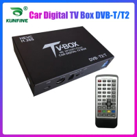 Car Digital TV Box DVB-T/T2 HEVC H. 265 HD Mobile Car TV Signal Box DVB-T DVB-T2 Tuner High Speed Strong Signal Receiver