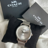 美國百分百【Coach】手錶 14503741 配件 馬車 女錶 小LOGO 不鏽鋼錶帶 水鑽 銀色 BK62